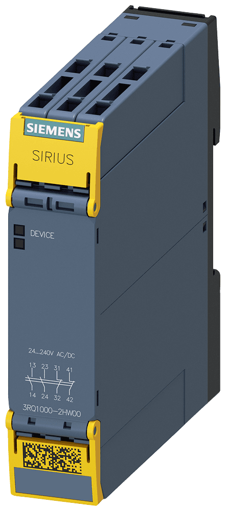 force-guided coupling relay in industrial enclosure 2 NO contacts / 2 NC contacts 24 V to 240 V AC/DC printed-circuit board with protective coating SIL 2 / PL c spring-loaded terminal (push-in) by Siemens