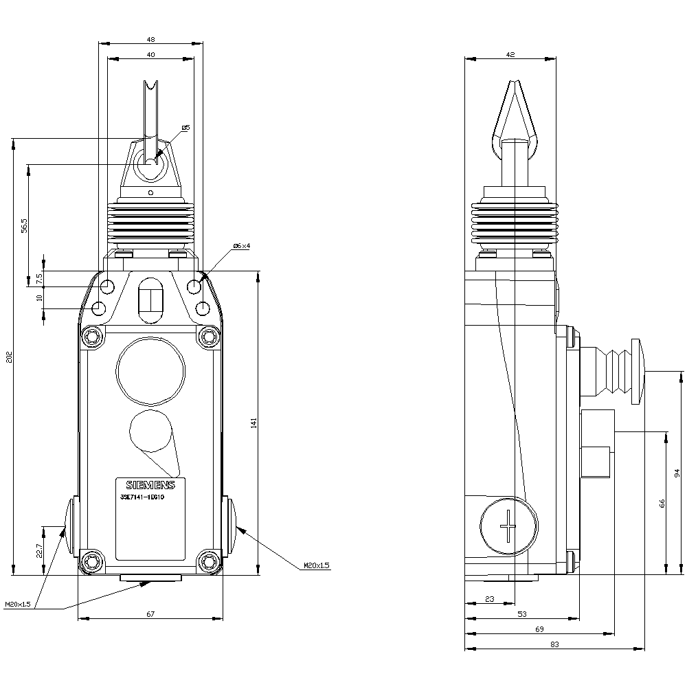 Cable-operated switch with emergency stop Metal housing IP67 - Image 3