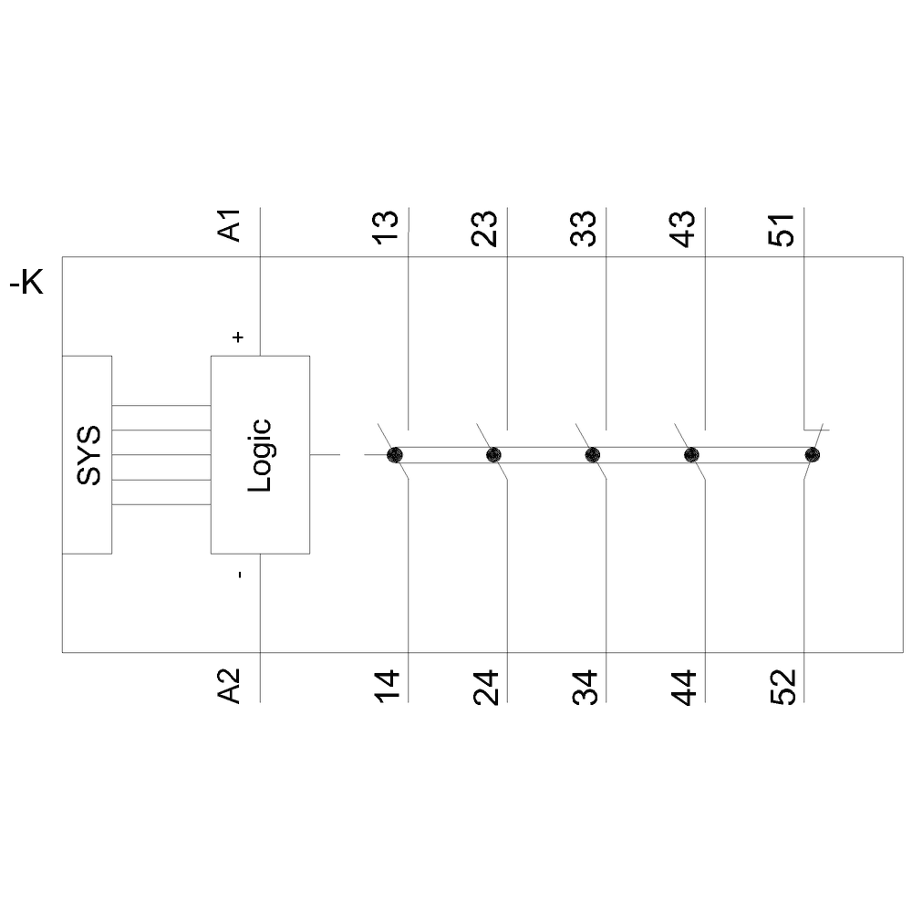 Positively driven coupling relay in industrial enclosure 4 NO contacts / 1 NC contact 24 V DC SIL 2 / PL c spring-type terminal (push-in) - Image 5