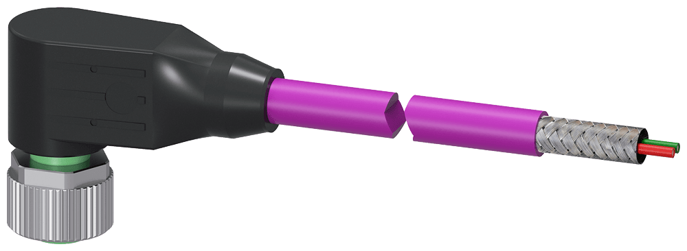 Bus cable for PROFIBUS Pre-assembled at one end 1xM12 angled by Siemens