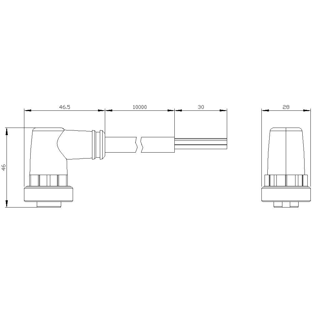 Power line 7/8" for 24 V connected and unconnected assembled with 1 x 7/8" one side angled - Image 3