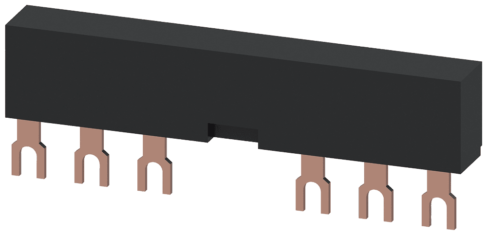 3-phase busbars modular spacing 65 mm for 2 switches and accessories fork shape connections by Siemens