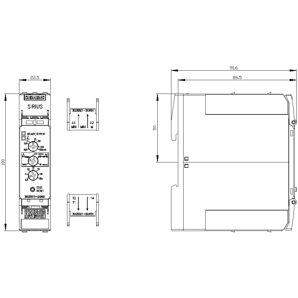 analog monitoring relay level monitoring resistance monitoring from 0.5 to 500 kohm overshoot and undershoot supply voltage 24 ... 240 V AC/DC - Image 3