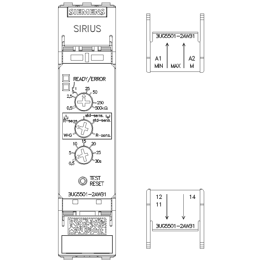 analog monitoring relay level monitoring resistance monitoring from 0.5 to 500 kohm overshoot and undershoot supply voltage 24 ... 240 V AC/DC - Image 2