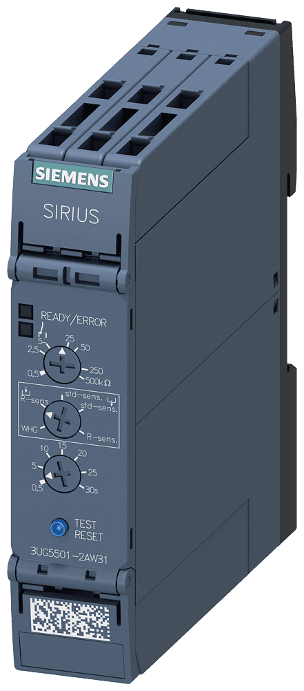 analog monitoring relay level monitoring resistance monitoring from 0.5 to 500 kohm overshoot and undershoot supply voltage 24 ... 240 V AC/DC by Siemens