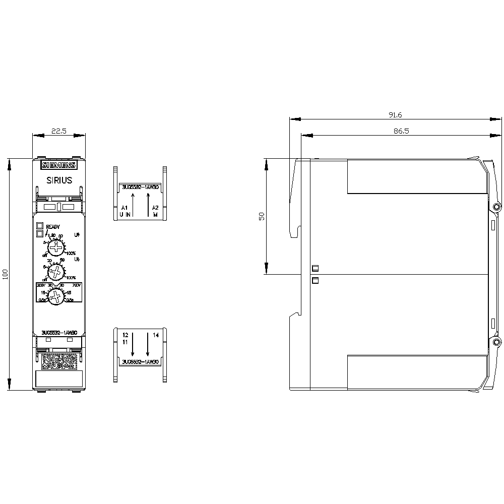 analog monitoring relay voltage monitoring from 10 to 690 V AC/DC overshoot and undershoot supply voltage 24 ... 240 V AC/DC - Image 3