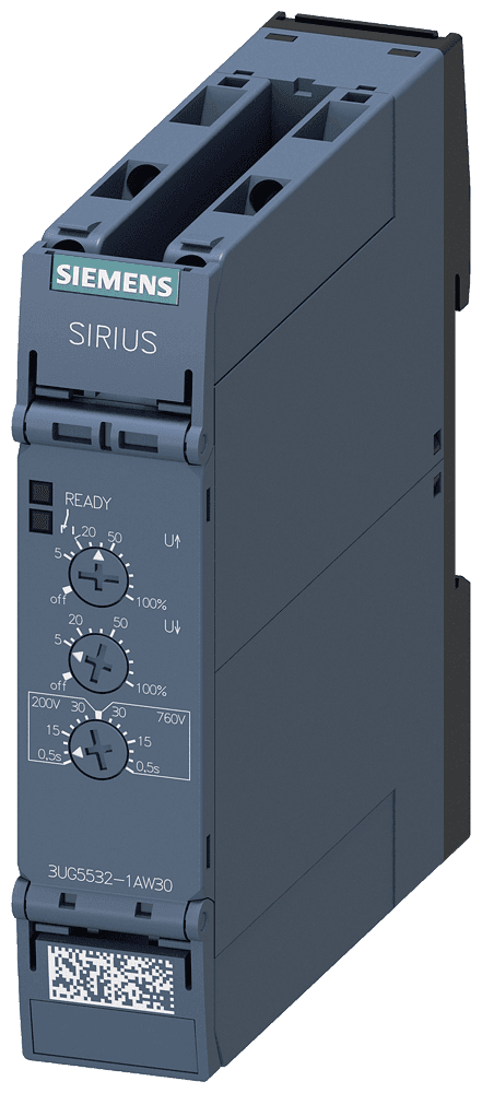 analog monitoring relay voltage monitoring from 10 to 690 V AC/DC overshoot and undershoot supply voltage 24 ... 240 V AC/DC by Siemens