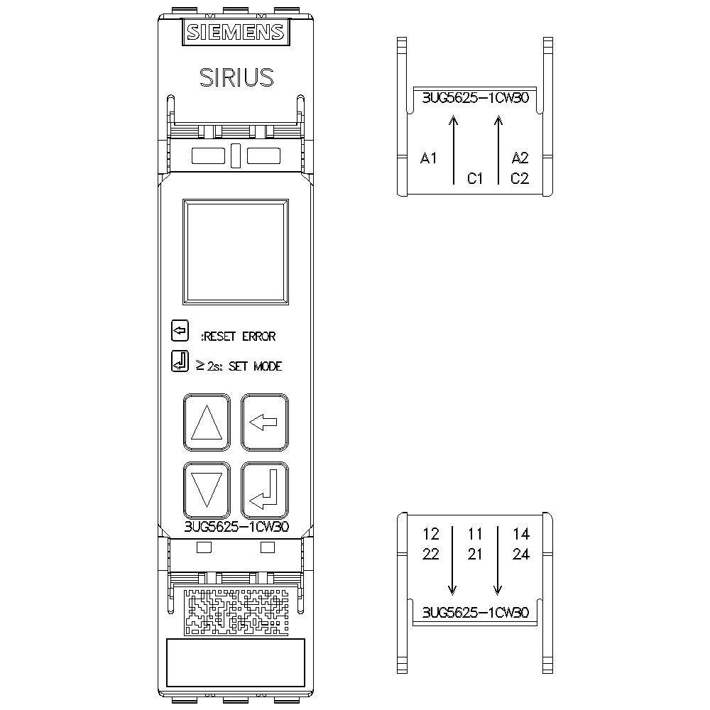 digital monitoring relay residual current monitoring (with current transformer 3UL23) adjustment range 0.03...40 A supply voltage 24 ... 240 V AC/DC - Image 2