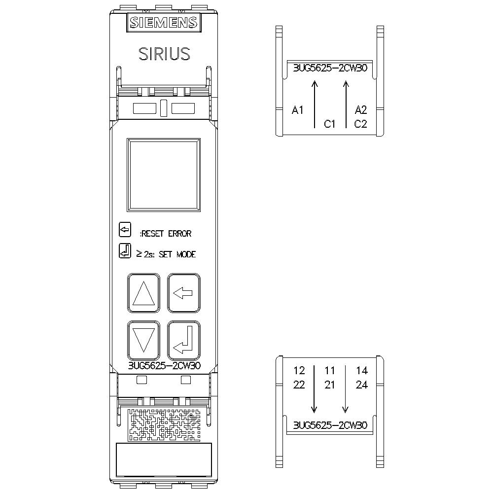 digital monitoring relay residual current monitoring (with current transformer 3UL23) adjustment range 0.03...40 A supply voltage 24 ... 240 V AC/DC - Image 2
