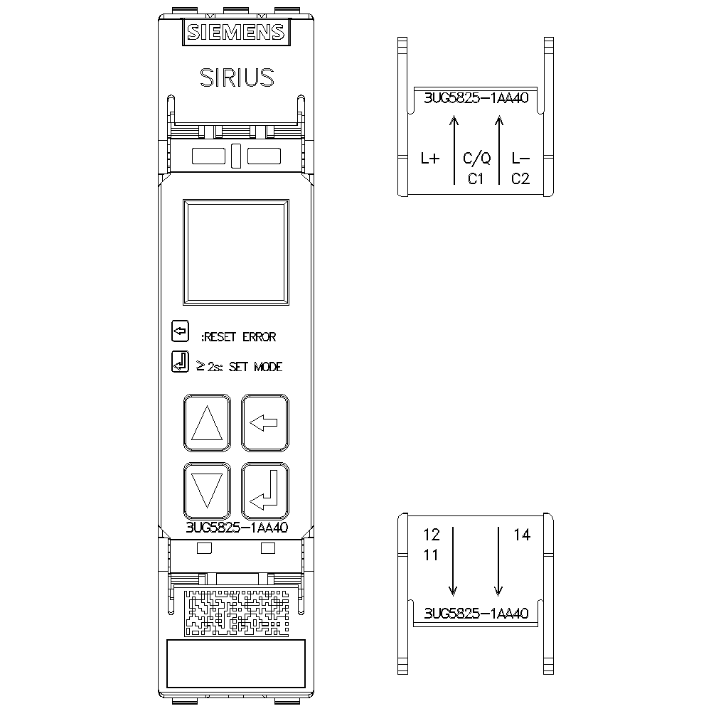 digital monitoring relay residual current monitoring (with current transformer 3UL23) adjustment range 0.03...40 A supply voltage 24 V DC ON delay and tripping delay 0.1..999.9 s 1 changeover contact screw terminal - Image 2