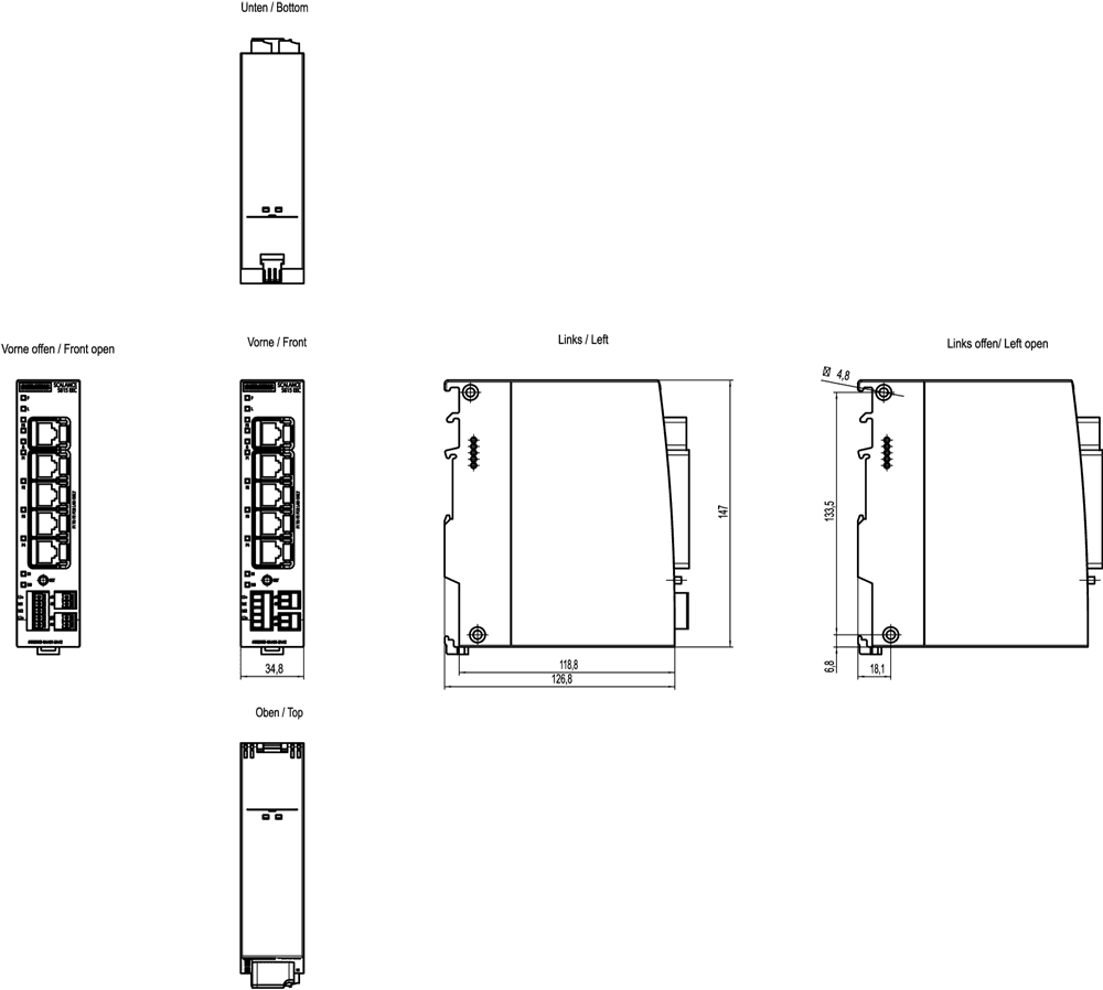 SCALANCE S615 EEC LAN router; for protection of devices/networks in automation engineering and for protection of industrial communication by means of VPN and firewall; further functions: address conversion (NAT/NAPT) - Image 2