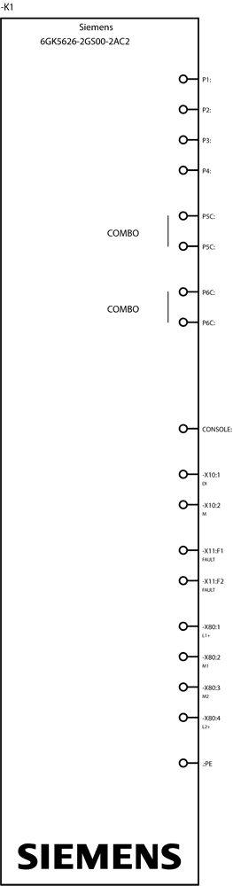 SCALANCE SC626-2C Industrial Security Appliance; for protection of devices and networks in discrete manufacturing and the process industry for protection of the industrial communication with firewall; further functions: network separation according to PROFIsafe; address conversion (NAT/NAPT); connection to SINEMA RC; 4x ports electrical 10/100/1000 Mbps RJ45 and 2x combo port electrical or optical; 10/100/1000 Mbps RJ45 or 1000 Mbps SFP. - Image 2