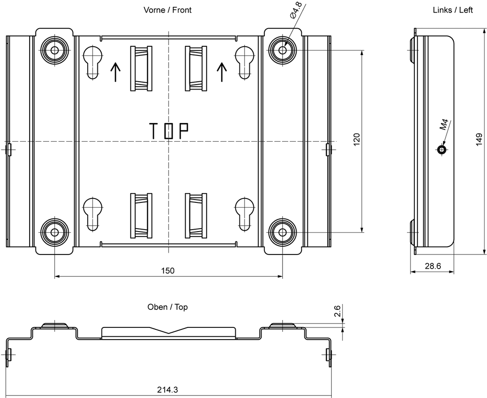 mounting kit for SCALANCE M80000 wall and mast mounting can only be used in connection with SCALANCE MRB855xxM rugged mounting kit for mounting the SCALANCE MRB855xxM to wall and mast; scope of supply; 1 mounting plate fixing and retaining screws. - Image 2