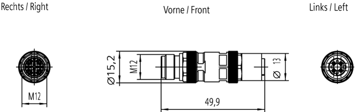 IE adapter M12-D/M12-X; Cat5e; M12 D-encoded pin to M12 X- encoded socket; for easy connection of M12 interfaces with D and X coding; 1 pack = 1 unit - Image 2