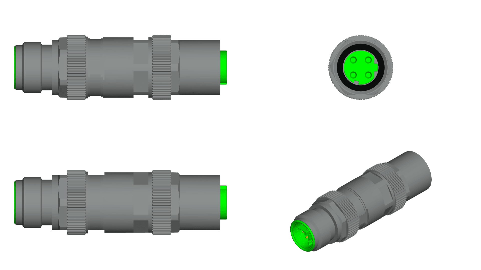 IE adapter M12-X/M12-D; Cat5e; M12 D-encoded socket to M12 X- encoded pin; for easy connection of M12 interfaces with D and X coding; 1 pack = 1 unit; - Image 3
