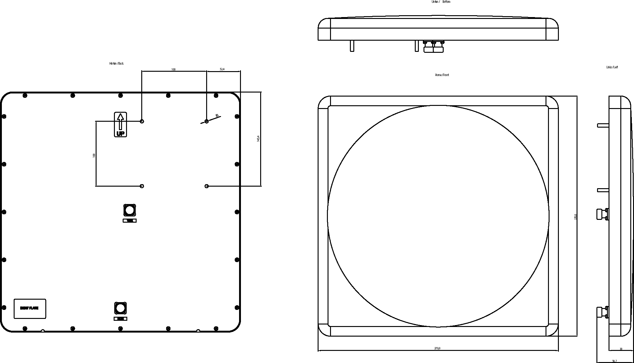 ANT793-8DK IWLAN antenna vertically-horizontally polarized with strong directional effect incl. 2x N-female socket; 23 dBi; IP67 (-45-+70 °C) - Image 2