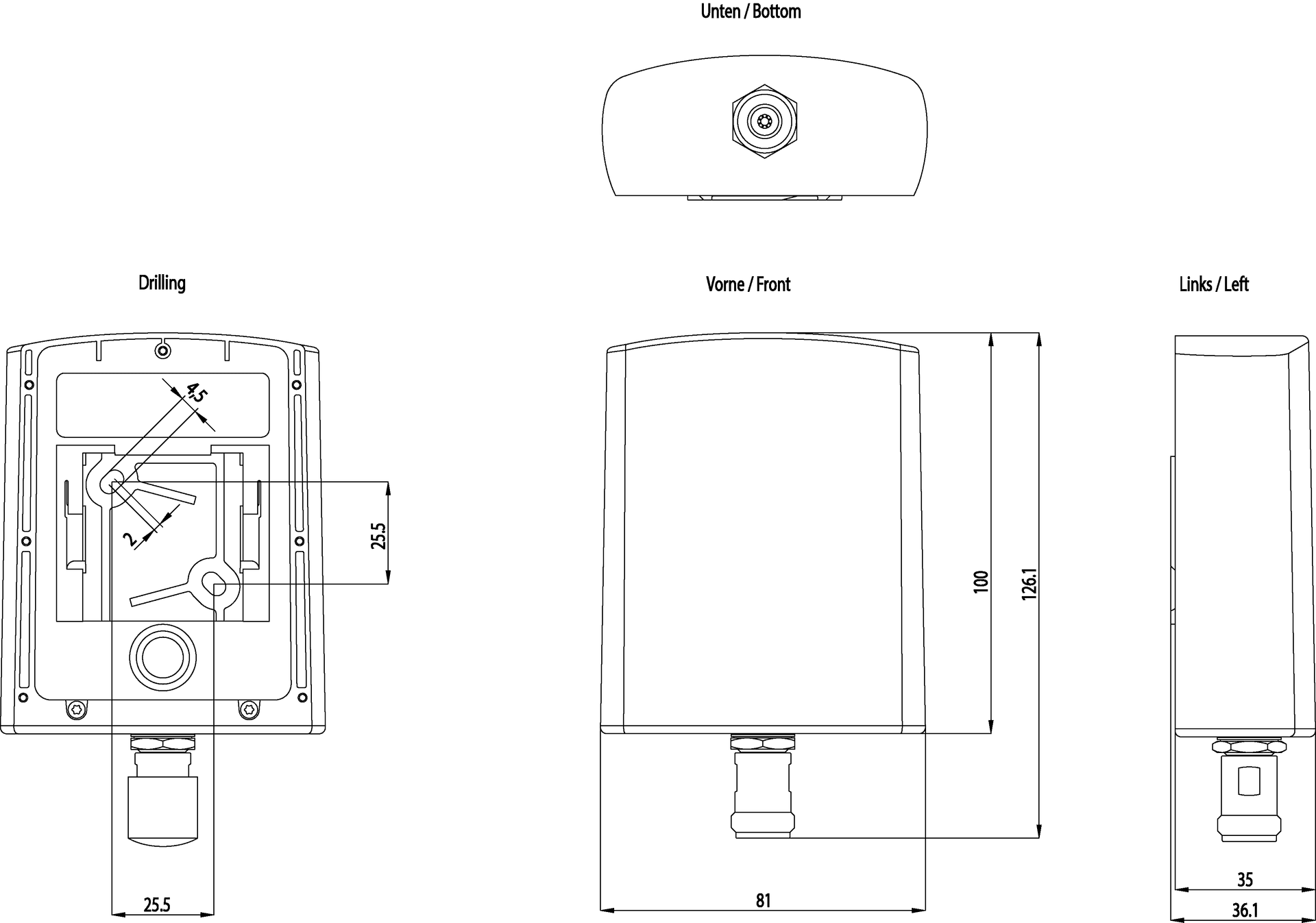 ANT793-8DP IWLAN antenna with strong directional effect incl. N-female plug: 13/13.5 dBi; IP66/67; (-40-+80 °C); 4.9-5.35 GHz; Wi-Fi compliance and observe national approvals! Mounting on wall or mast; Compact instructions as hard copy German/English; scope of delivery: 1x ANT793-8DP - Image 2