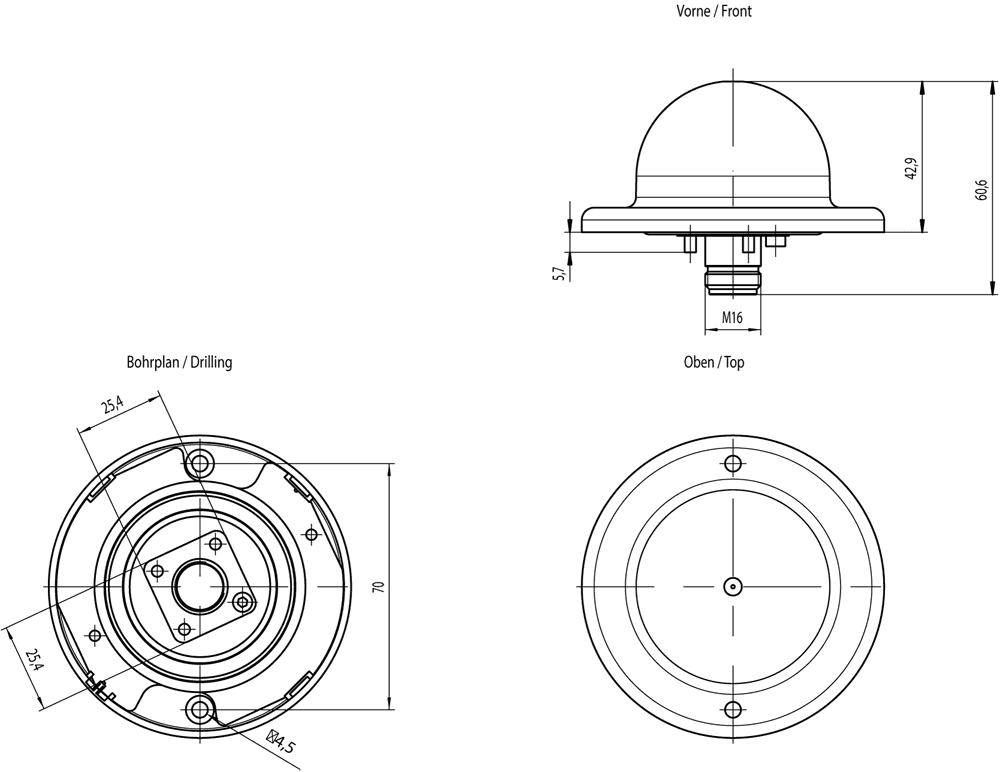 ANT795-6MN antenna with omnidirectional Characteristic; incl. N-Connect female plug: 6/8 dBi; IP65 (-40-+70 °C) - Image 2