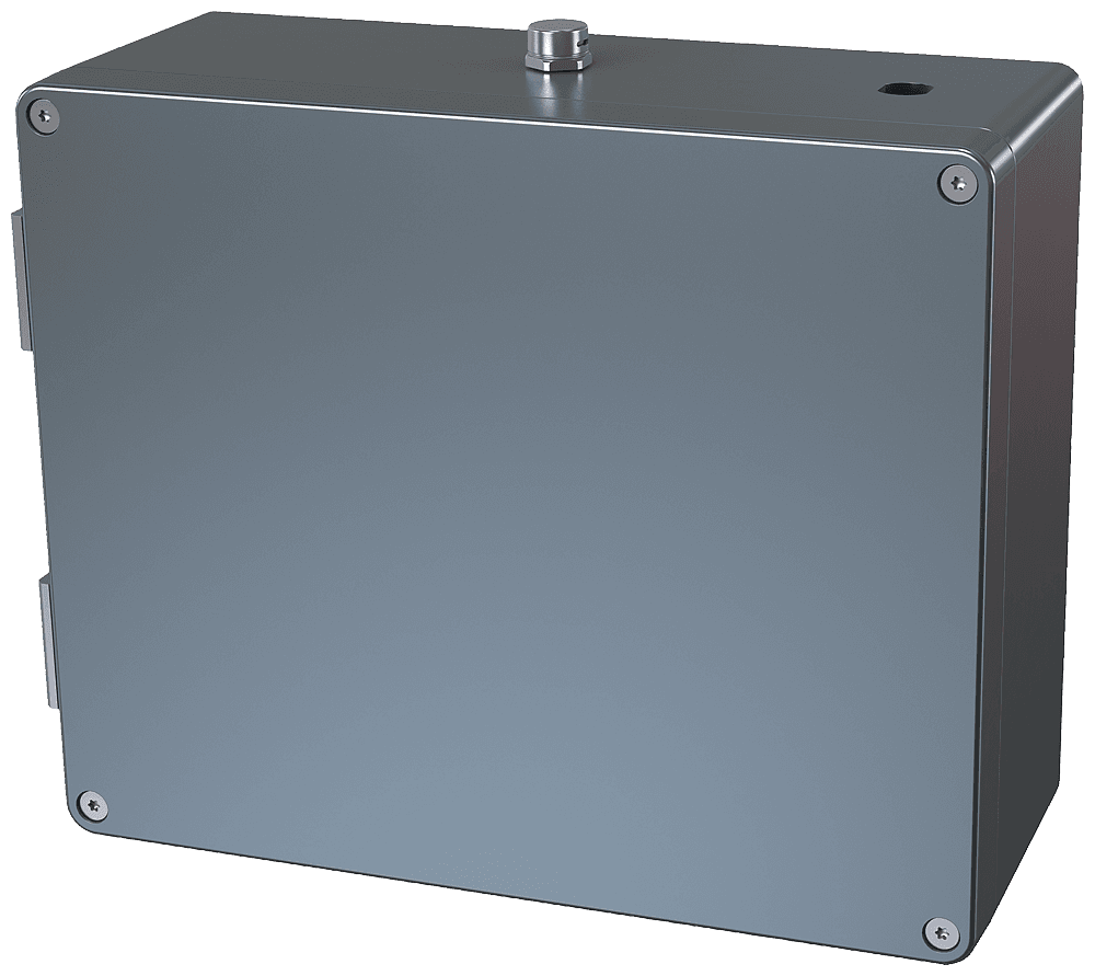 Degree of protection of aluminum enclosure IP68; suitable for SIMATIC RTU3000C; temperature range -40 to +80 °C; Cover with pin-torx screws; 7 Cable bushings and bushing for mobile radio antenna prepared; please order the cable glands and sealing plugs in the required number separately . - Image 3