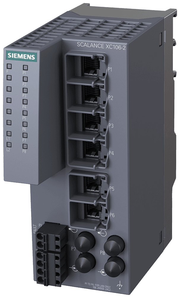 SIPLUS NET SCALANCE XC106-2 based on 6GK5106-2BB00-2AC2 with conformal coating by Siemens