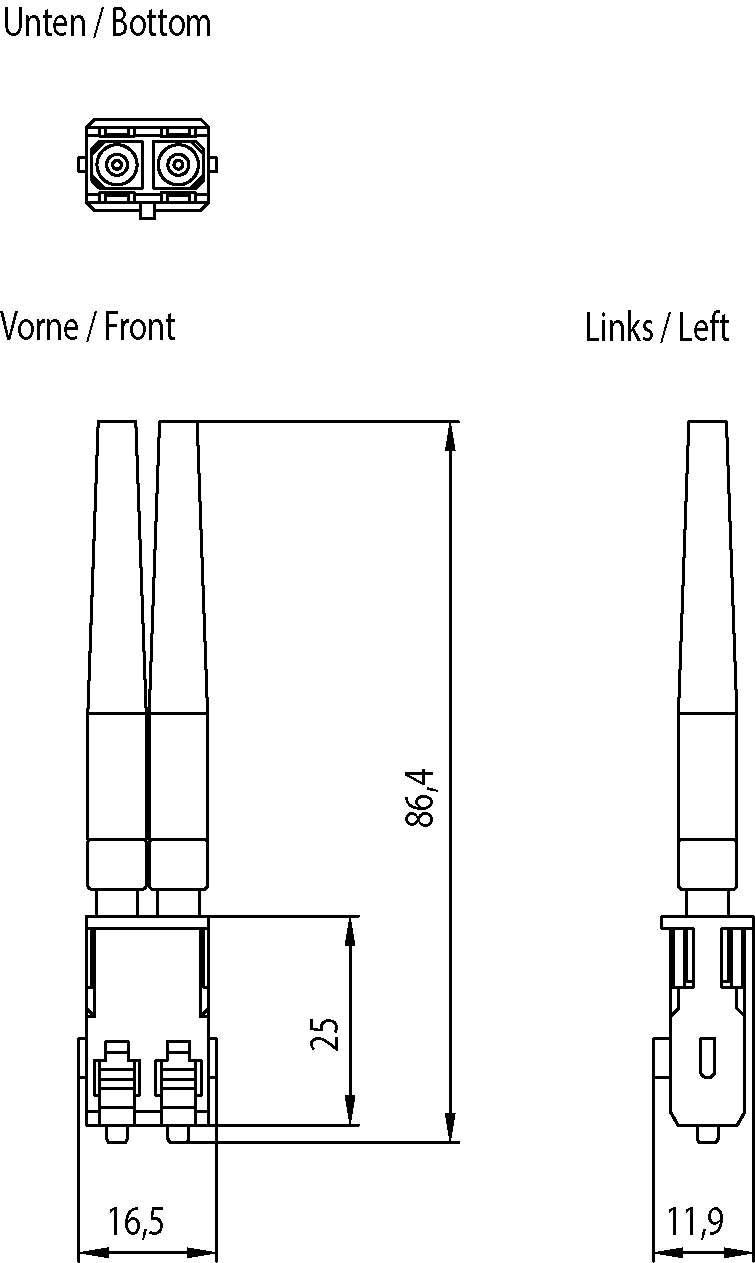 IE SC RJ POF plug Screw connector for on-site Assembly to POF FOC cables (packing unit 20 duplex plug). - Image 2