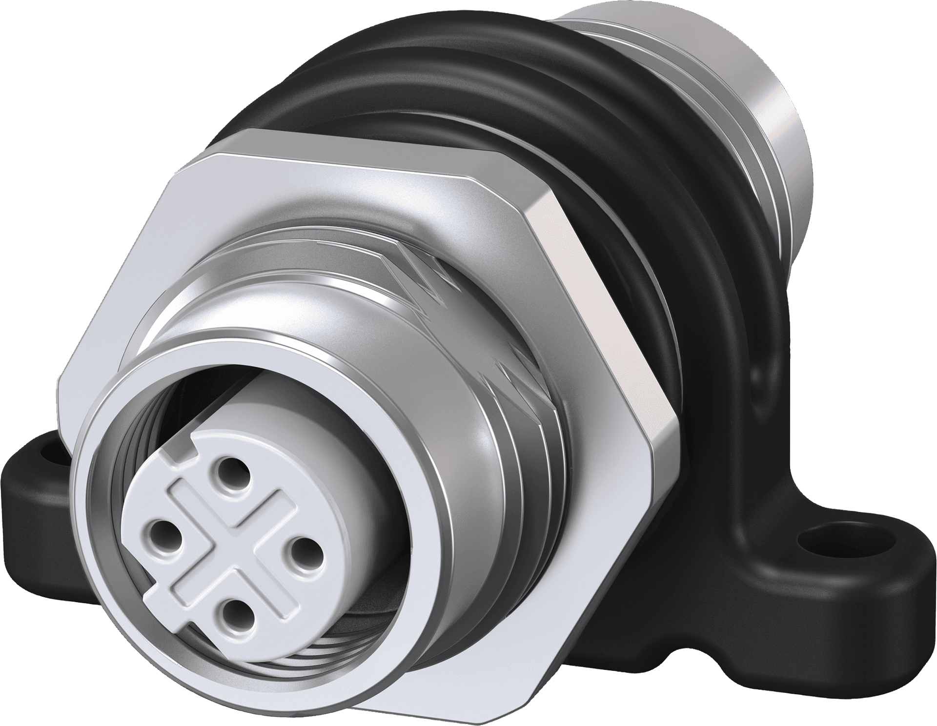 IE M12 panel feedthrough PRO control cabinet bushing to transition from M12 connection (D-coded)- connection method (IP65) on M12 (D-coded)- connection method (IP65); 1 pack=5 units. - Image 3
