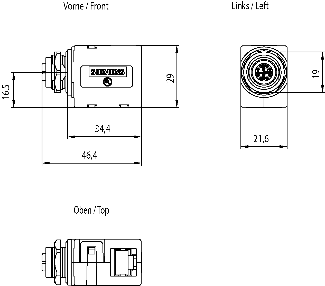 IE M12 panel feedthrough 4x 2 control cabinet bushing to transition from M12 connection connection system (X-coded) IP65/67) to RJ45 connection system IP20 1 pack=5 units. - Image 2