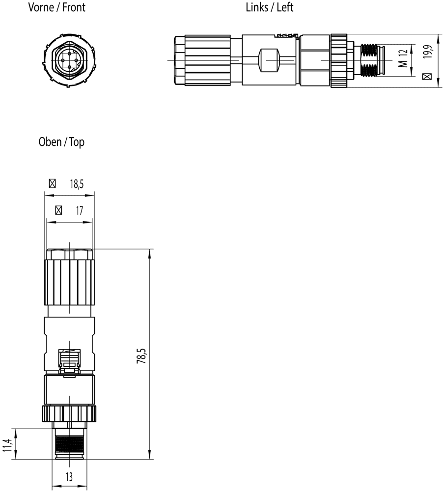 Industrial Ethernet FastConnect M12 plug PRO 2x2 M12 plug-in connector with rugged metal enclosure and FC connection method - Image 2