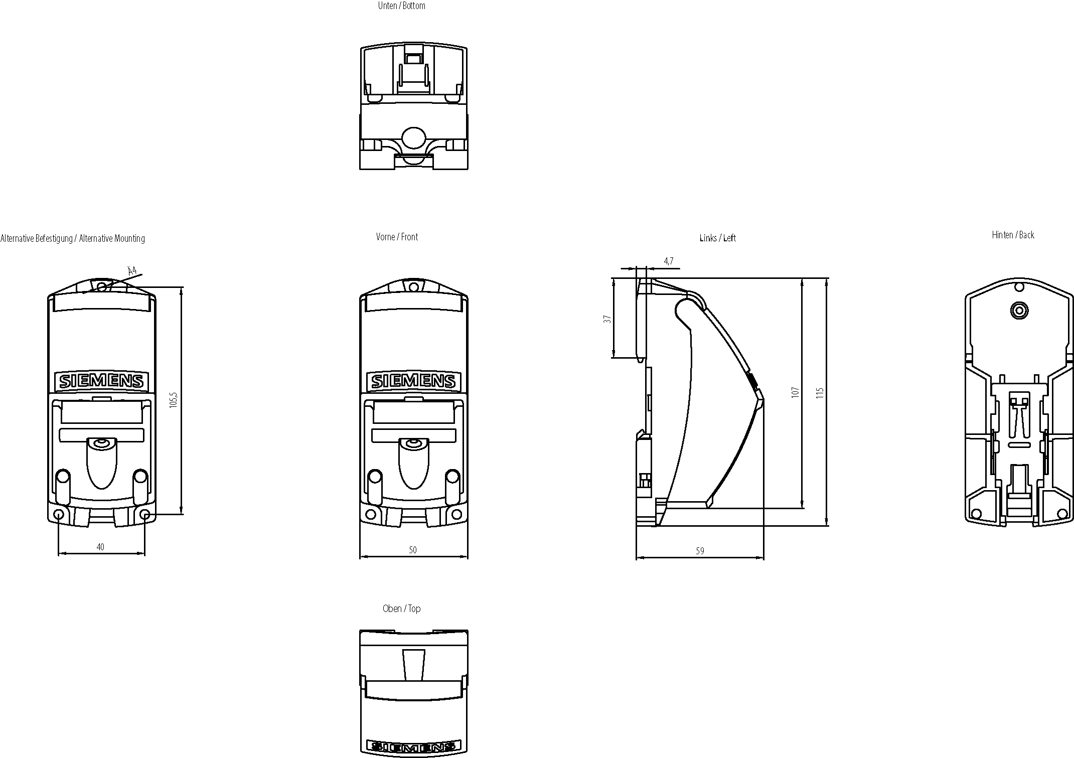 IE FC RJ45 modular outlet Base module without insert CAT6 1 pack = 1 unit. - Image 2