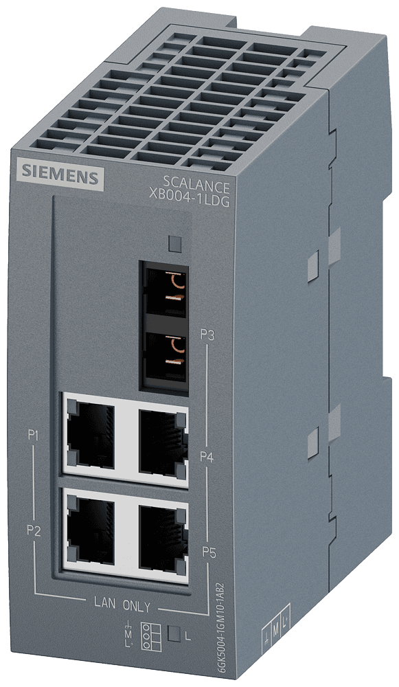 SCALANCE XB004-1LDG unmanaged Industrial Ethernet Switch for 10/100/1000 Mbit/s; for setting up small star and line topologies; LED diagnostics by Siemens