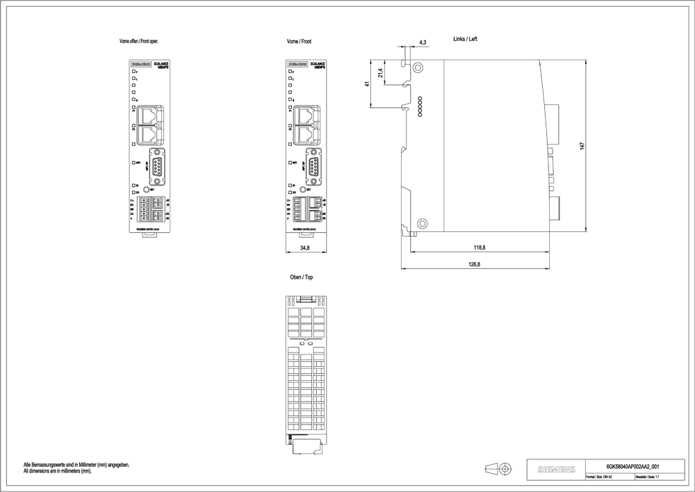 SCALANCE M804PB; Router for secure remote connection of PROFIBUS / MPI programmable controllers at Ethernet networks by means of VPN and firewall. Further functions: address conversion (NAT/NAPT) - Image 2