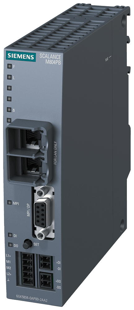 SCALANCE M804PB; Router for secure remote connection of PROFIBUS / MPI programmable controllers at Ethernet networks by means of VPN and firewall. Further functions: address conversion (NAT/NAPT) - Image 3