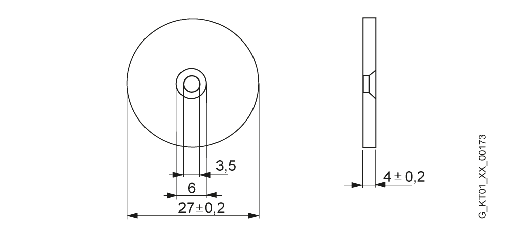 transponder MDS D124 for RF200/RF300 ISO/MOBY D button heat-resistant up to +180 °C ISO 15693 chip type - Image 2