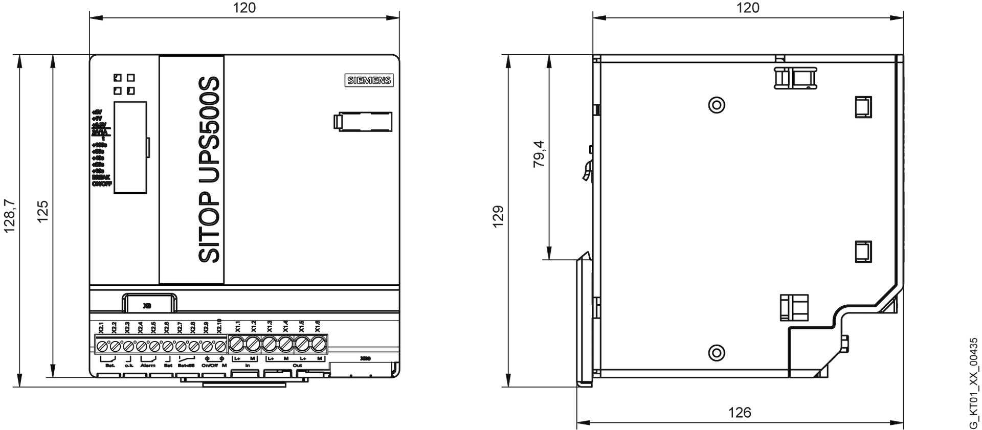 SITOP UPS500S maintenance-free uninterruptible power supply with USB interface basic device 5 kWs input: 24 V DC output: 24 V DC/15 A degree of protection IP20 - Image 2