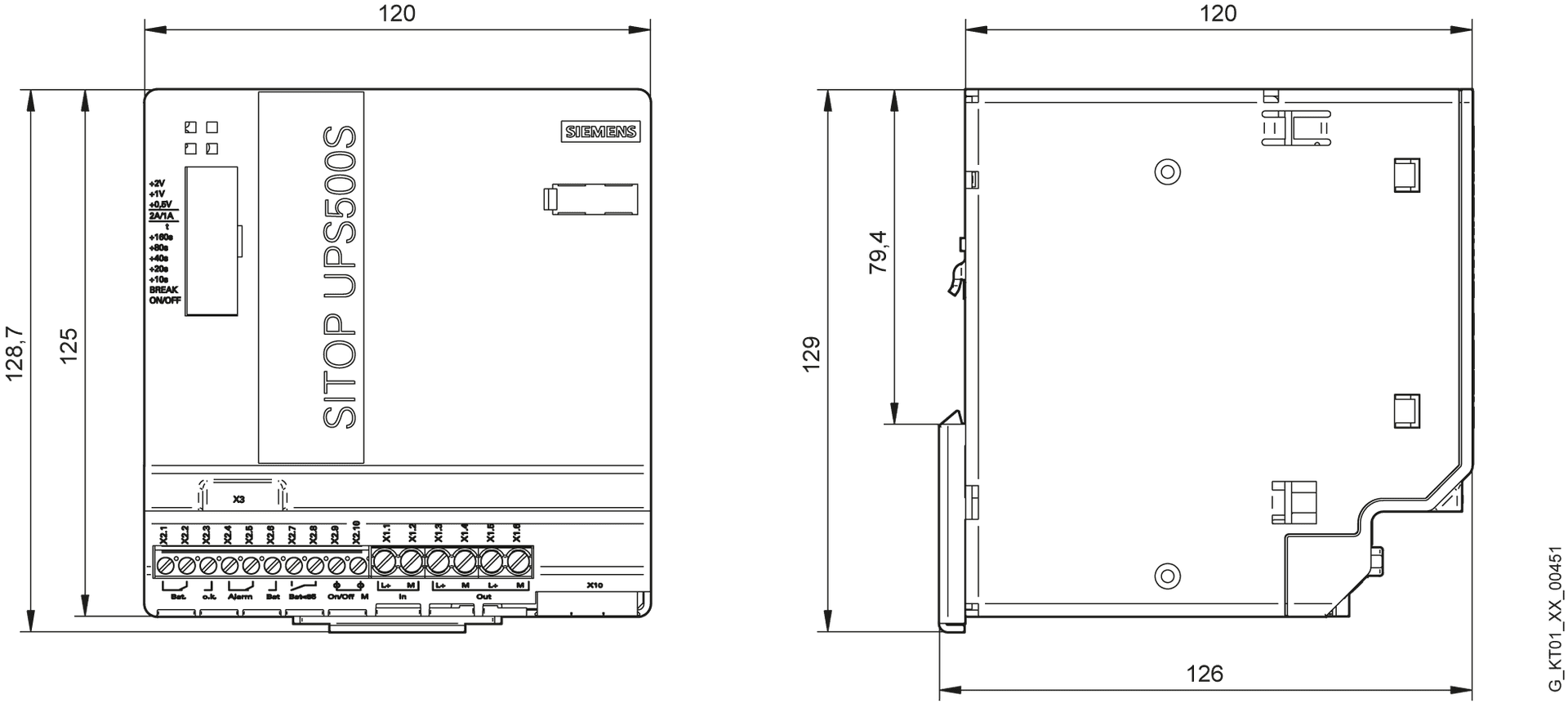SITOP UPS500S maintenance-free uninterruptible power supply with USB interface basic device 2.5 kWs input: 24 V DC output: 24 V DC/15 A degree of protection IP20 - Image 2