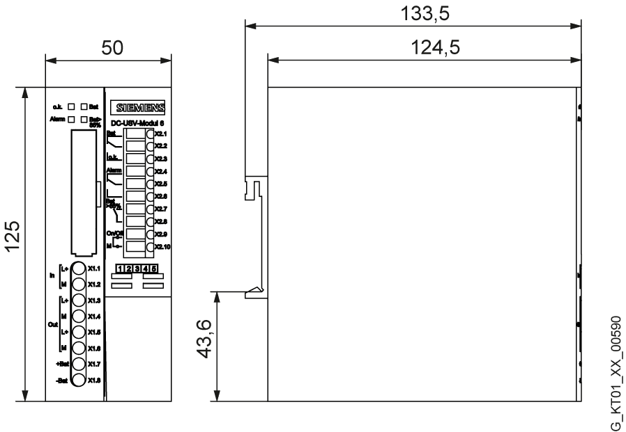 SITOP DC UPS module 24 V/6 A uninterruptible power supply without interface input: 24 V DC/6.85 A output: 24 V DC/6 A - Image 2