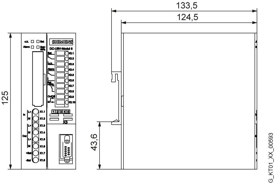 SITOP DC UPS module 24 V/6 A uninterruptible power supply with serial interface input: 24 V DC/6.85 A output: 24 V DC/6 A - Image 2