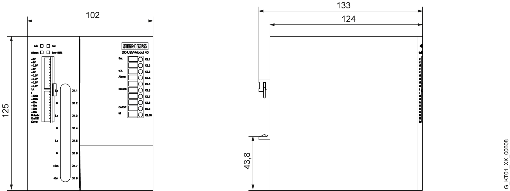 SITOP DC UPS module 24 V/40 A uninterruptible power supply with USB interface input: 24 V DC/42.6 A output: 24 V DC/40 A - Image 2