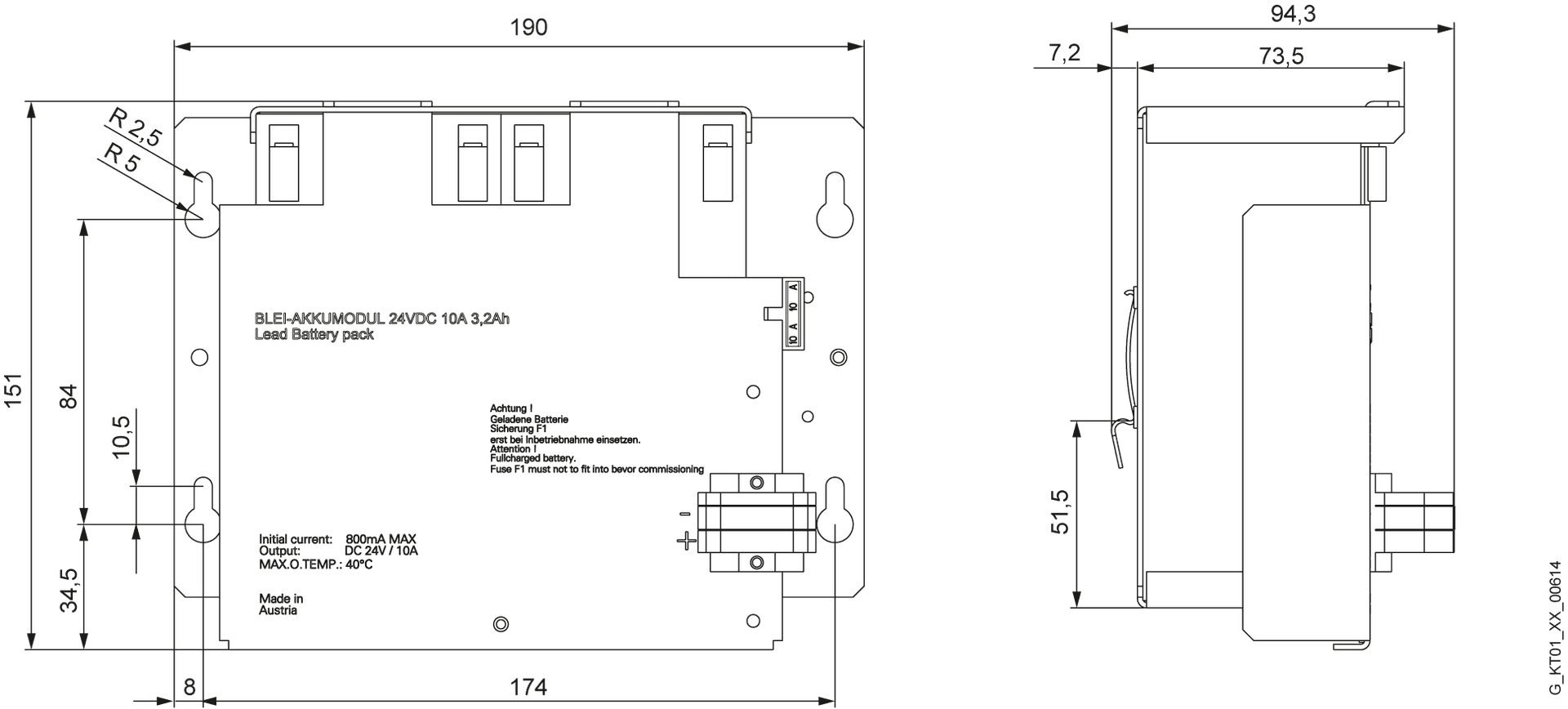 SITOP battery module 24 V/3.2 Ah with maintenance-free sealed lead-acid batteries for SITOP DC UPS module 6 A and 15 A - Image 2