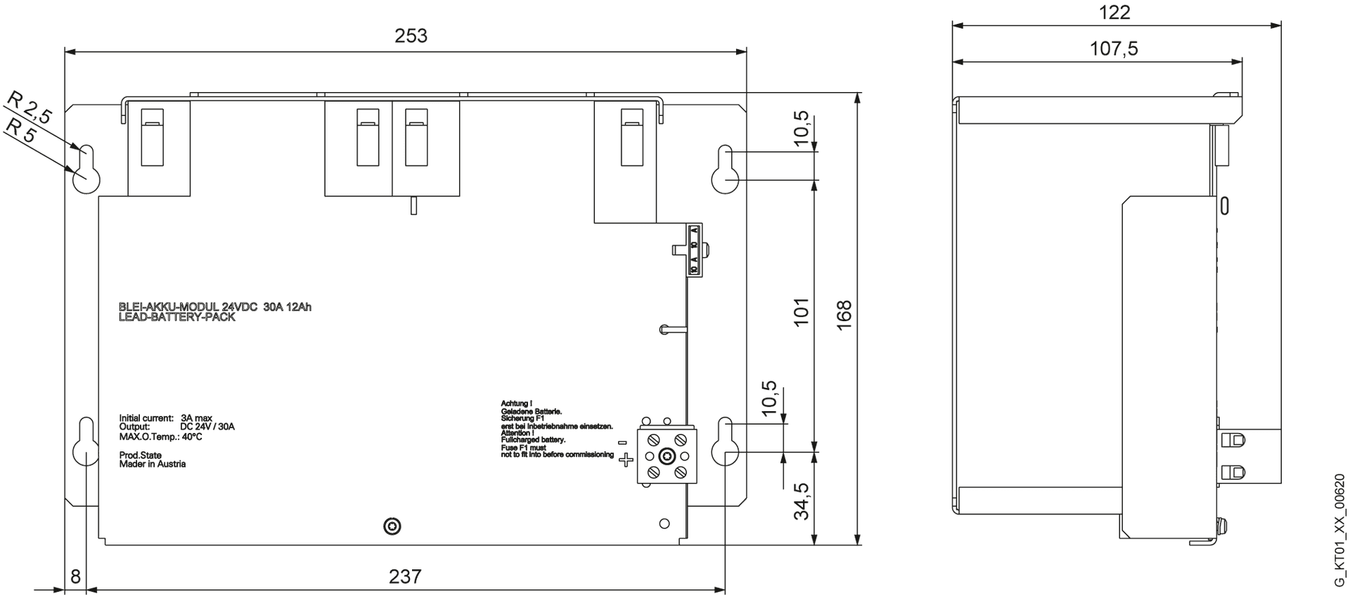 SITOP battery module 24 V/12 Ah with maintenance free sealed lead-acid batteries for SITOP DC UPS module 6 A - Image 2