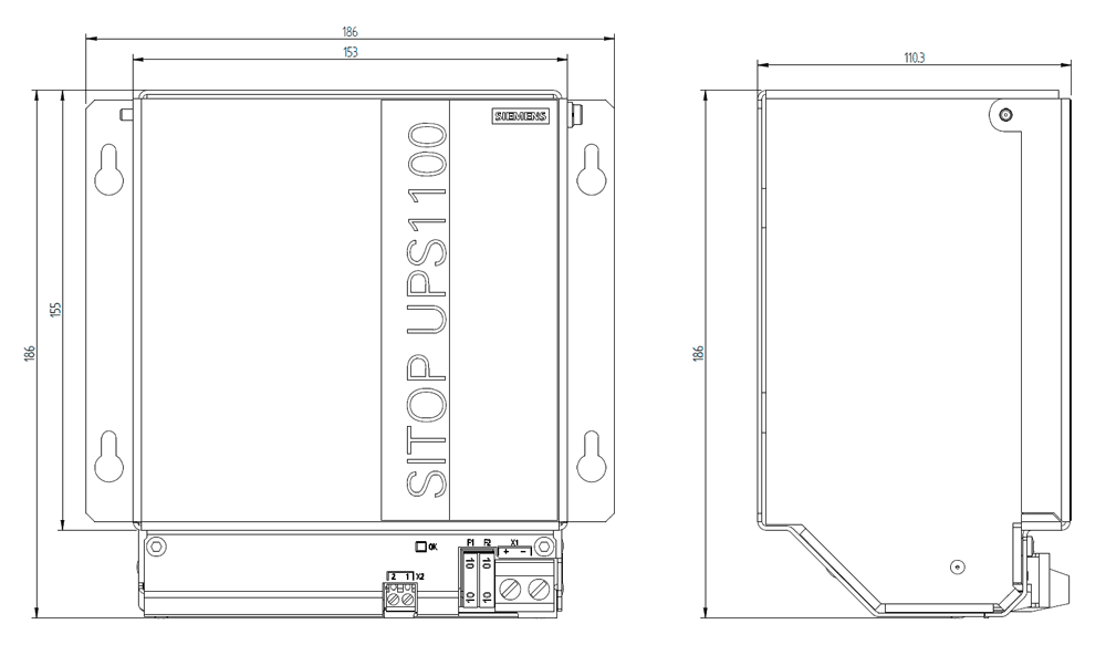 SITOP UPS1100 battery module with maintenance- free sealed lead-acid batteries for SITOP DC UPS modules 24 V DC 7 Ah - Image 2