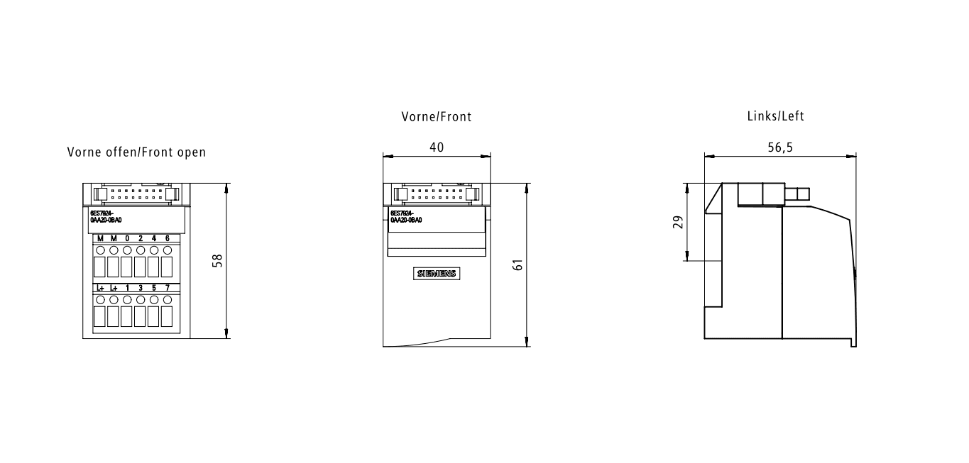 Connection module TP1 8 channels u. 2x2 terminals f. Potential supply Type: Screw terminal with LED - Image 2