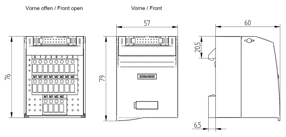 Terminal block TP2 8 channels f. 2 A digital output and 2x6 multiplication terminals Type: Screw terminal without LED - Image 2