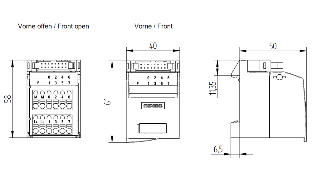 Connection module TP1 8 channels u. 2x2 terminals f. Potential supply Type: Push-in terminal with LED - Image 2