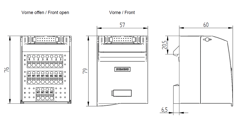 Connection module TP2 8 channels f. 2 A digital output and 2x6 multiplication terminals Type: Push-in terminal without LED - Image 2