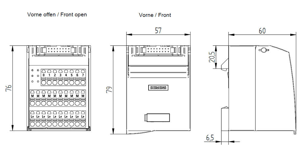 Connection module TP3 8 channels u. 2x10 terminals f. Potential supply Type: Push-in terminal without LED - Image 2