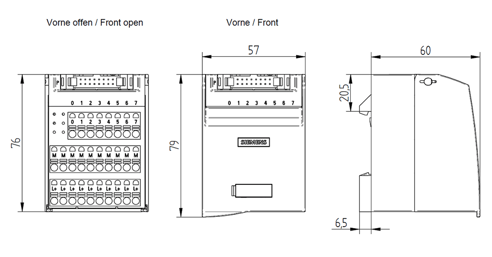 Connection module TP3 8 channels u. 2x10 terminals f. Potential supply Type: Push-in terminal with LED - Image 2