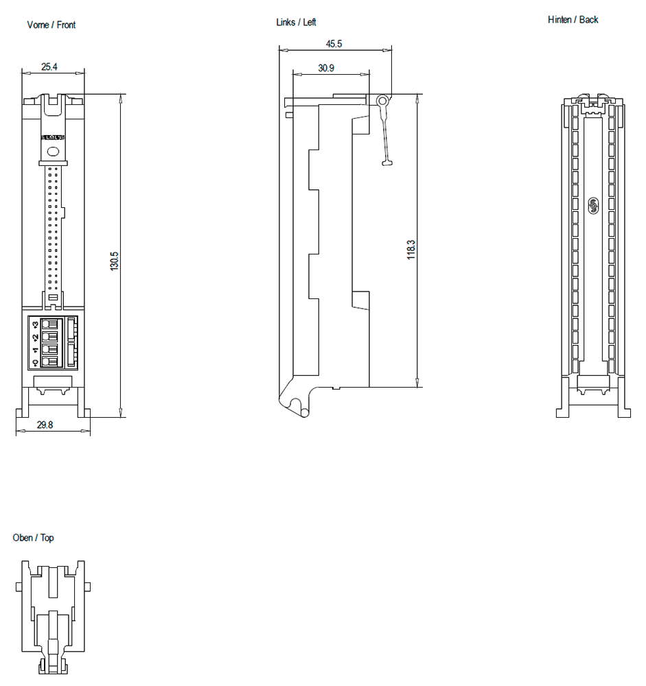 Front connector module with 1x50 pole IDC connector for digital 32 I/O modules of the S7-1500 Potential supply over Push-in terminal - Image 2