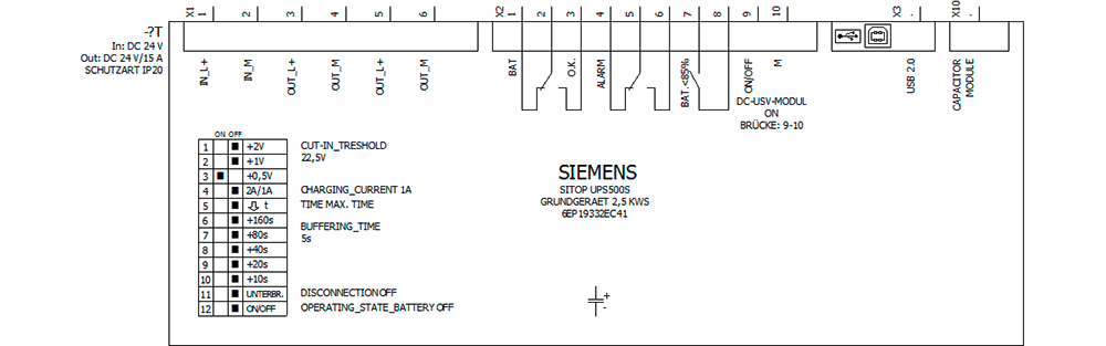 SITOP UPS500S maintenance-free uninterruptible power supply with USB interface basic device 2.5 kWs input: 24 V DC output: 24 V DC/15 A degree of protection IP20 - Image 4
