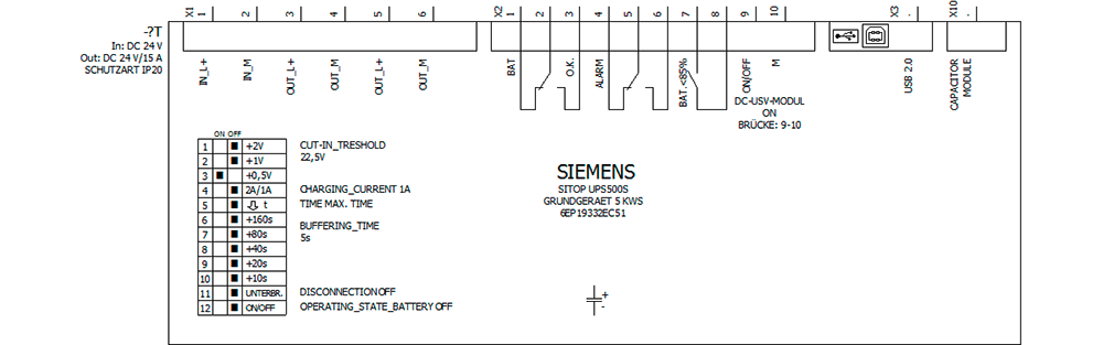 SITOP UPS500S maintenance-free uninterruptible power supply with USB interface basic device 5 kWs input: 24 V DC output: 24 V DC/15 A degree of protection IP20 - Image 4